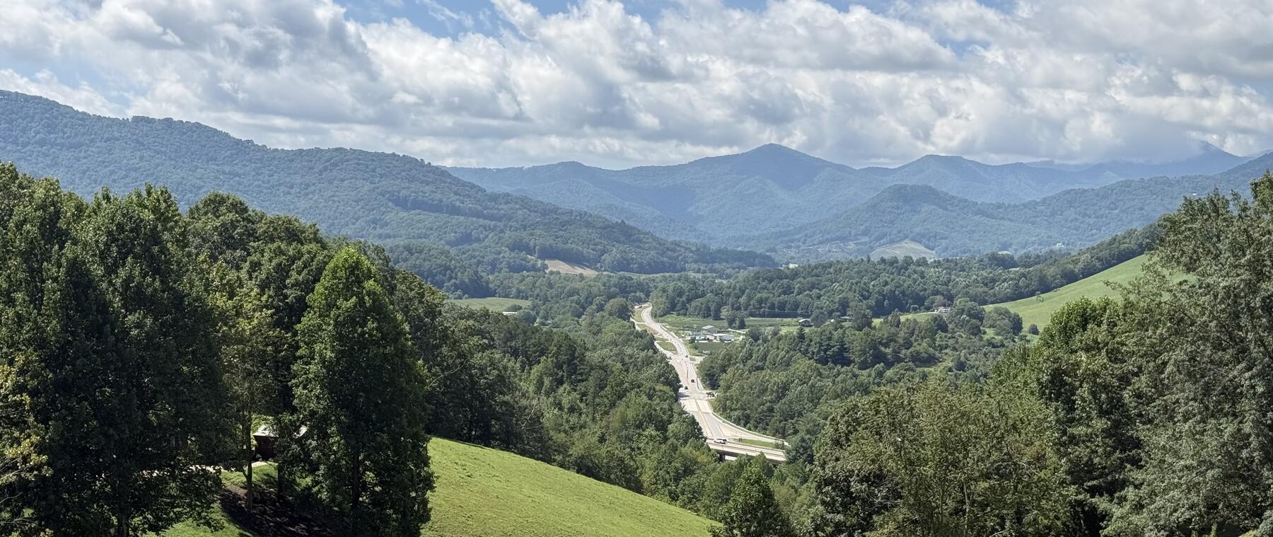 Looking down the Jonathan Creek valley